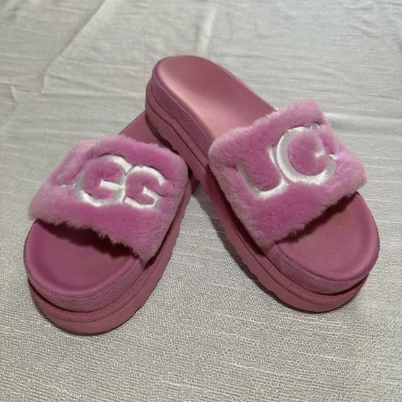 UGG Lavender Fluffy Slide Sandals - Picture 3 of 3